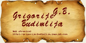 Grigorije Budimlija vizit kartica